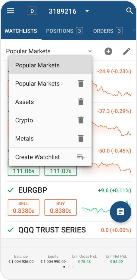 Advanced Watchlist Screen